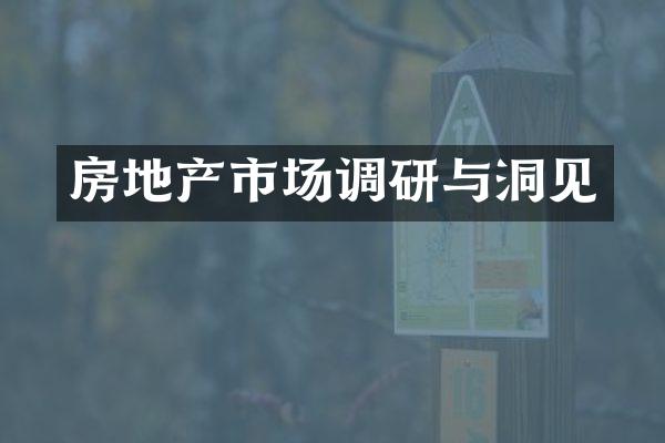 房地产市场调研与洞见