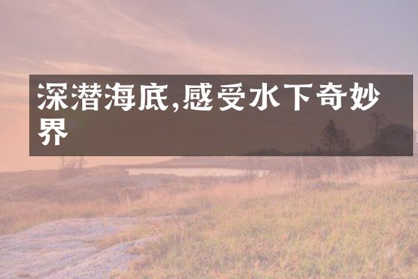 深潜海底,感受水下奇妙世界