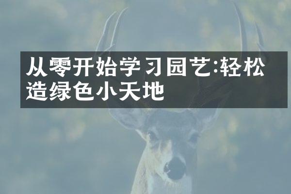 从零开始学习园艺:轻松打造绿色小天地