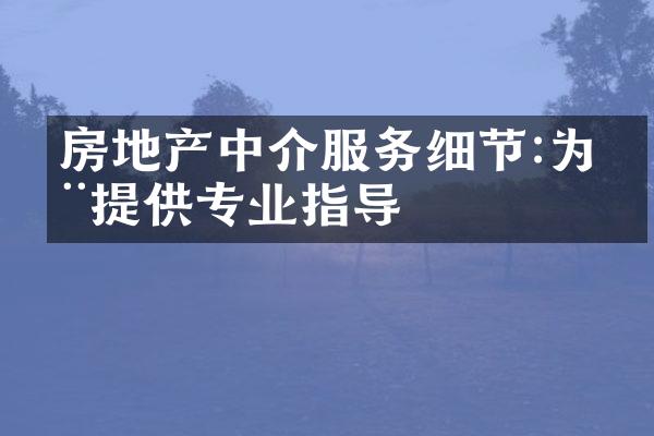 房地产中介服务细节:为您提供专业指导