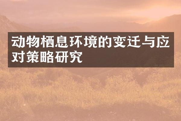 动物栖息环境的变迁与应对策略研究
