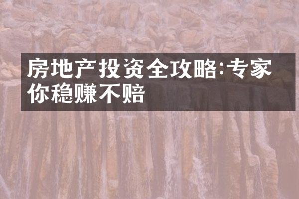 房地产投资全攻略:专家教你稳赚不赔