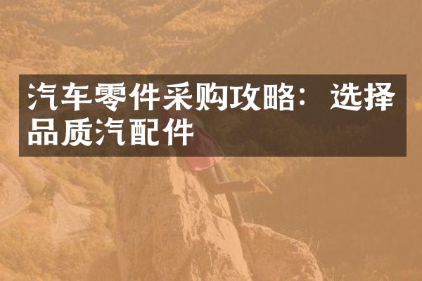 汽车零件采购攻略：选择品质汽配件