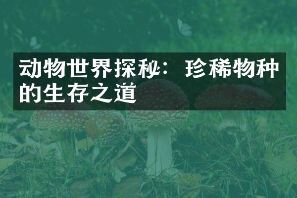 动物世界探秘：珍稀物种的生存之道