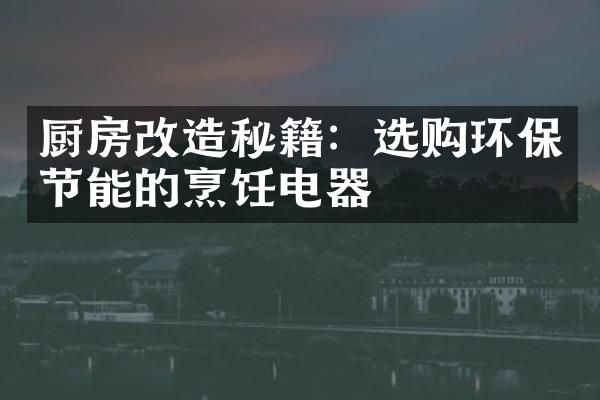 厨房改造秘籍：选购环保节能的烹饪电器