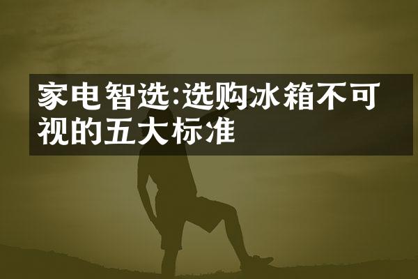 家电智选:选购冰箱不可忽视的五大标准