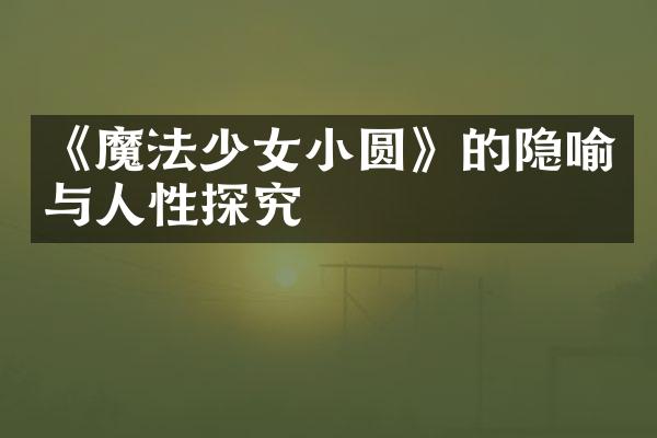 《魔法少女小圆》的隐喻与人性探究