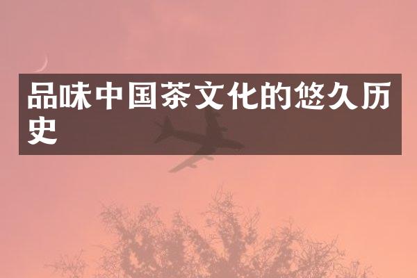 品味中国茶文化的悠久历史
