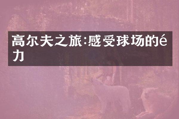 高尔夫之旅:感受球场的魅力