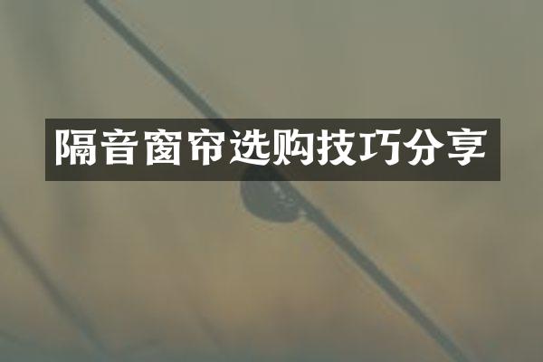 隔音窗帘选购技巧分享