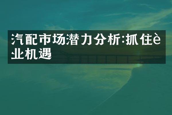 汽配市场潜力分析:抓住行业机遇
