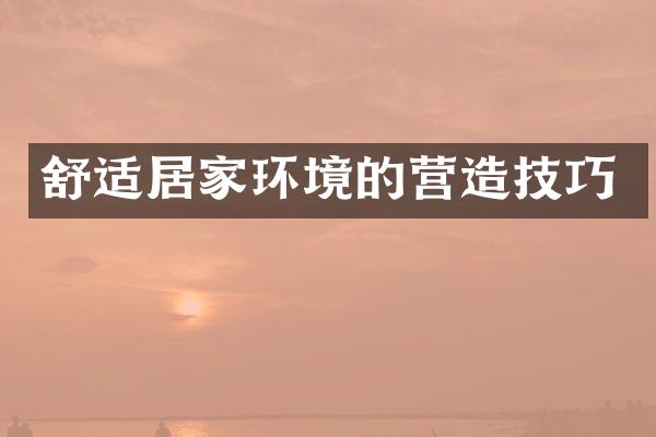 舒适居家环境的营造技巧