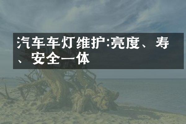 汽车车灯维护:亮度、寿命、安全一体