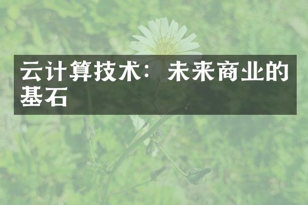 云计算技术：未来商业的基石