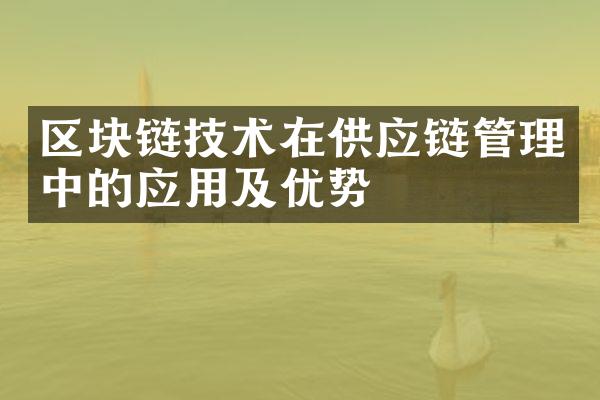 区块链技术在供应链管理中的应用及优势