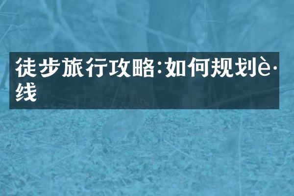 徒步旅行攻略:如何规划路线