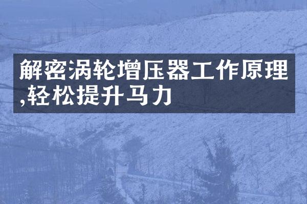 解密涡轮增压器工作原理,轻松提升马力