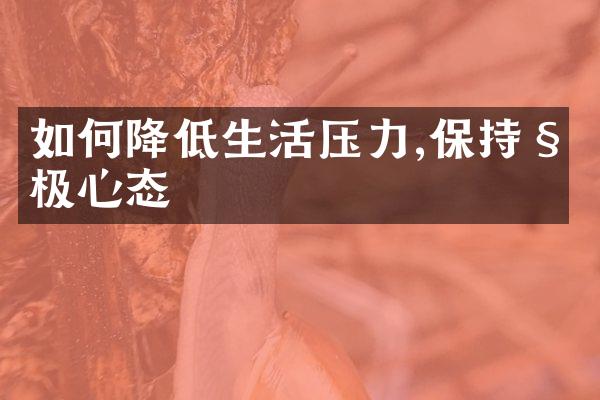 如何降低生活压力,保持积极心态