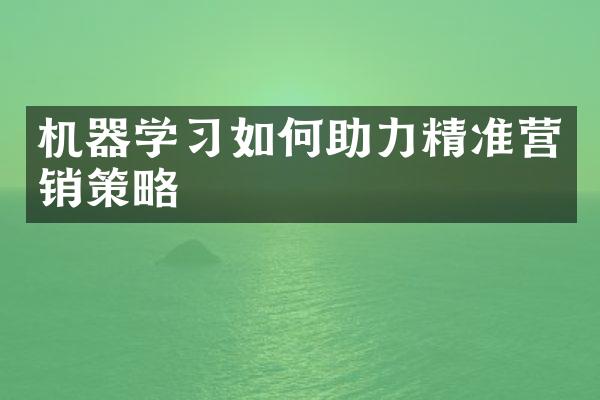 机器学习如何助力精准营销策略