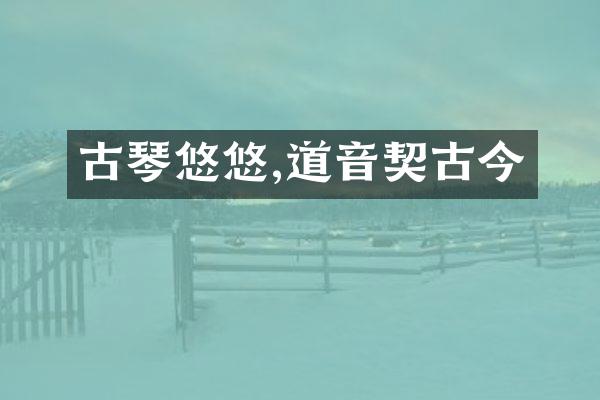 古琴悠悠,道音契古今