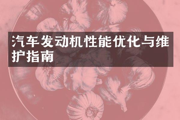 汽车发动机性能优化与维护指南