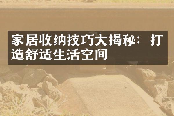 家居收纳技巧大揭秘：打造舒适生活空间