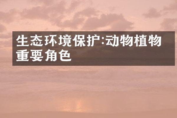 生态环境保护:动物植物的重要角色