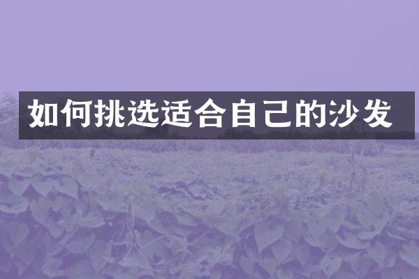 如何挑选适合自己的沙发