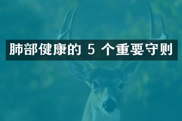 肺部健康的 5 个重要守则