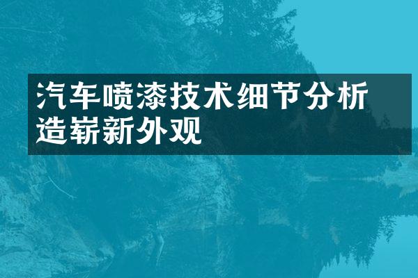 汽车喷漆技术细节分析 打造崭新外观