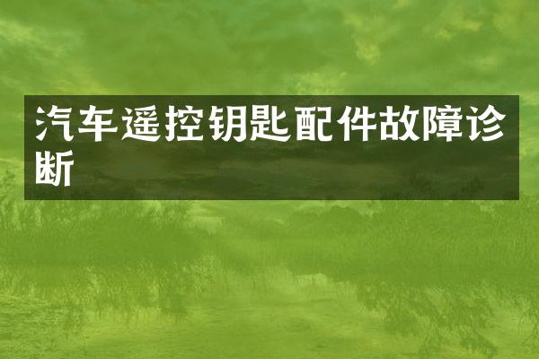 汽车遥控钥匙配件故障诊断
