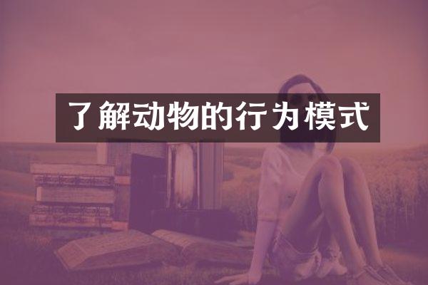 了解动物的行为模式