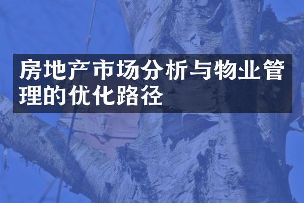 房地产市场分析与物业管理的优化路径