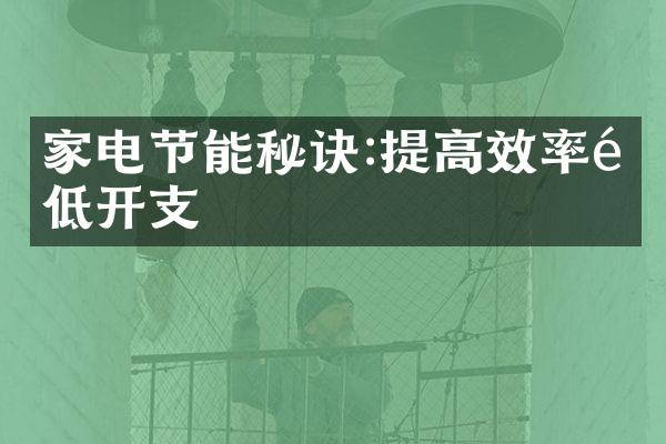 家电节能秘诀:提高效率降低开支