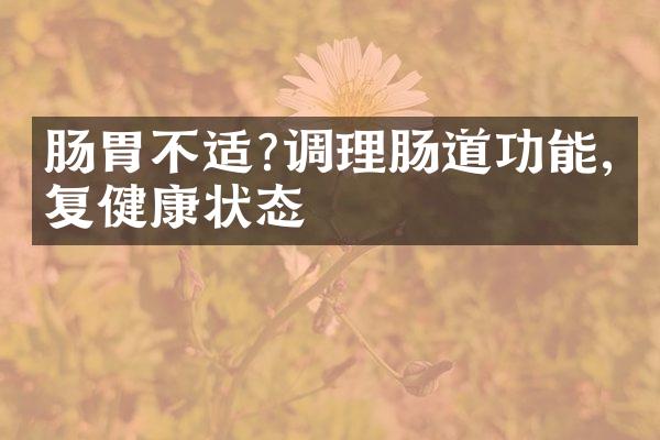 肠胃不适?调理肠道功能,恢复健康状态