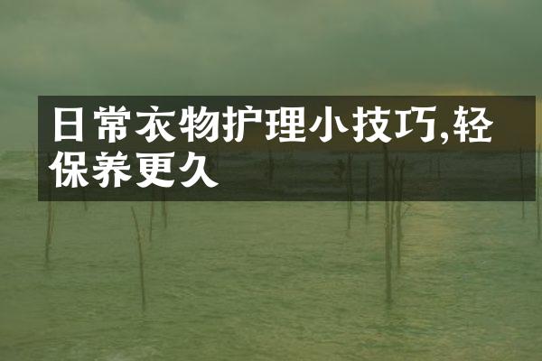 日常衣物护理小技巧,轻松保养更久