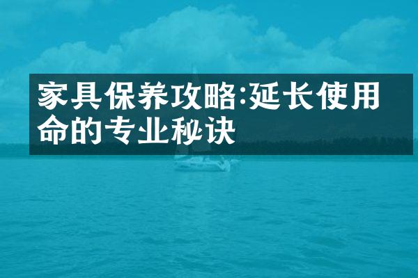 家具保养攻略:延长使用寿命的专业秘诀