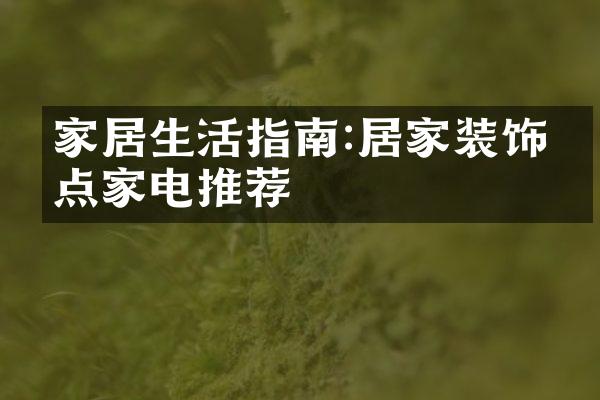 家居生活指南:居家装饰亮点家电推荐