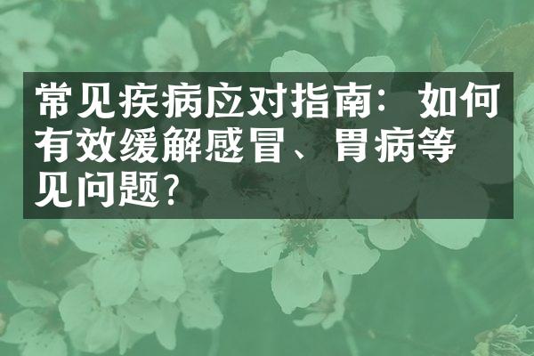 常见疾病应对指南：如何有效缓解感冒、胃病等常见问题？