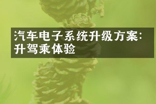 汽车电子系统升级方案:提升驾乘体验