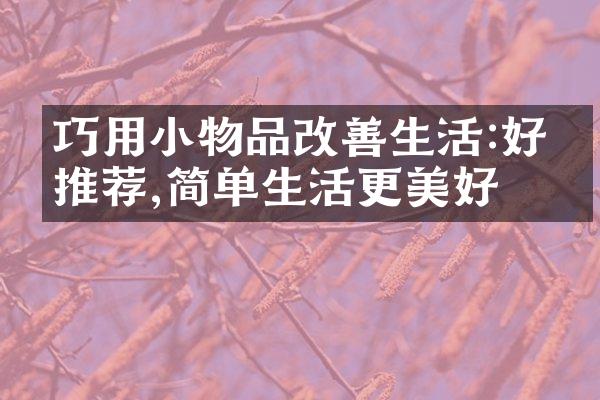 巧用小物品改善生活:好物推荐,简单生活更美好