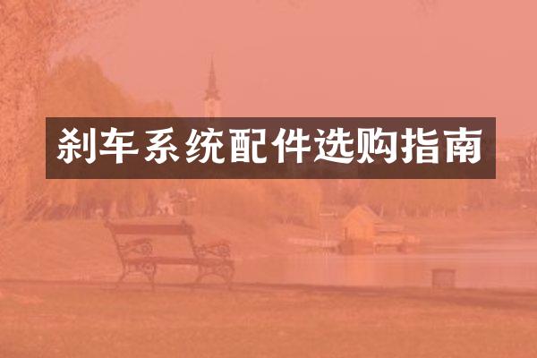刹车系统配件选购指南