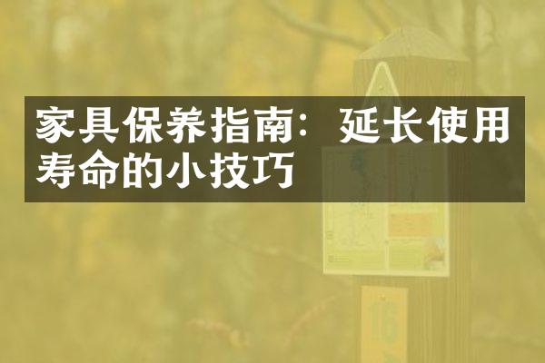 家具保养指南：延长使用寿命的小技巧