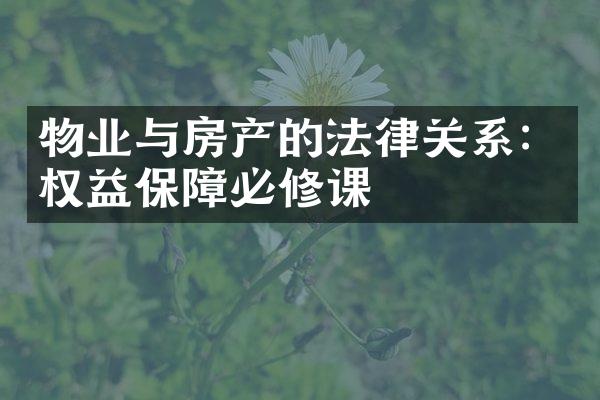 物业与房产的法律关系：权益保障必修课
