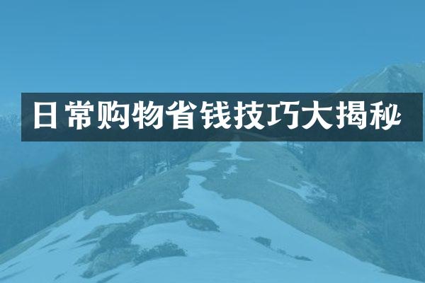 日常购物省钱技巧大揭秘