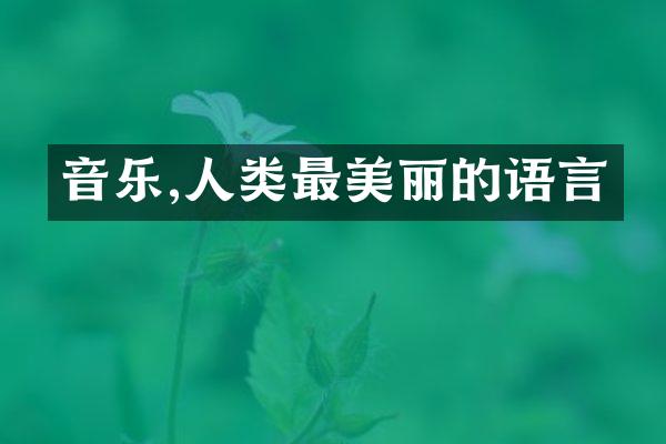 音乐,人类最美丽的语言