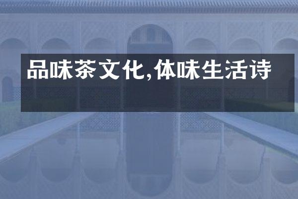 品味茶文化,体味生活诗意