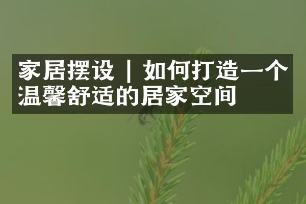 家居摆设 | 如何打造一个温馨舒适的居家空间