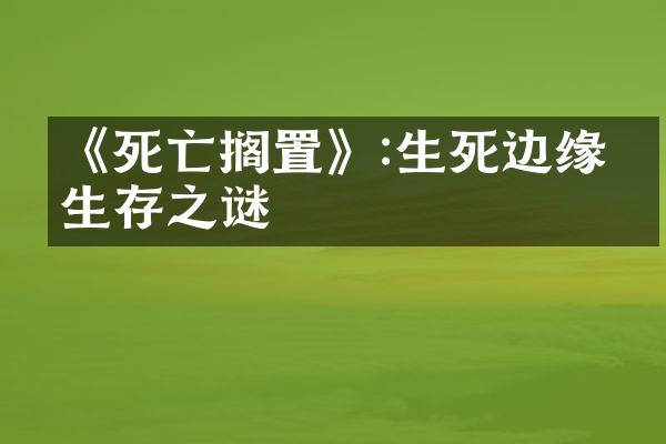 《死亡搁置》:生死边缘的生存之谜