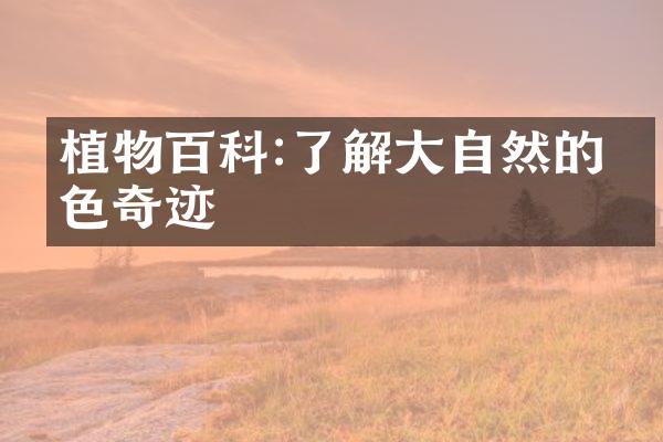 植物百科:了解大自然的绿色奇迹